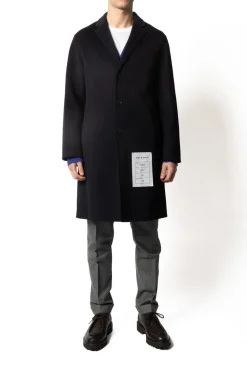 Amaranto Cappotto Blu Uomo Monopetto Slim