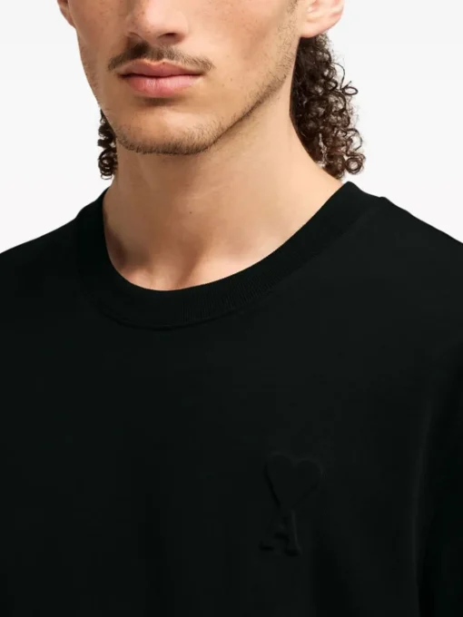 Ami Alexandre Mattiussi T-shirt Nero Uomo con logo goffrato