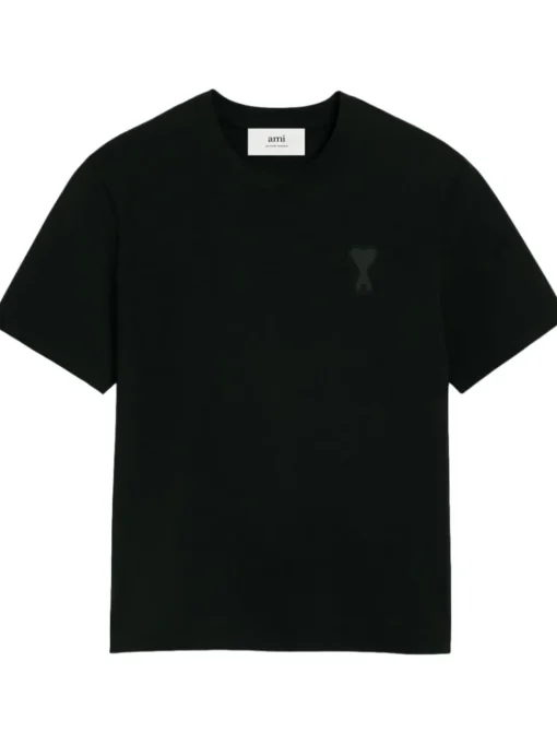 Ami Alexandre Mattiussi T-shirt Nero Uomo con logo goffrato