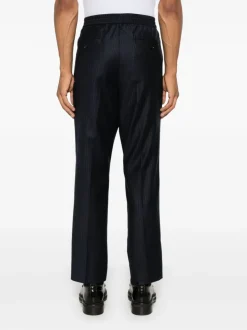 Ami Paris Pantalone Blu Uomo Gessato