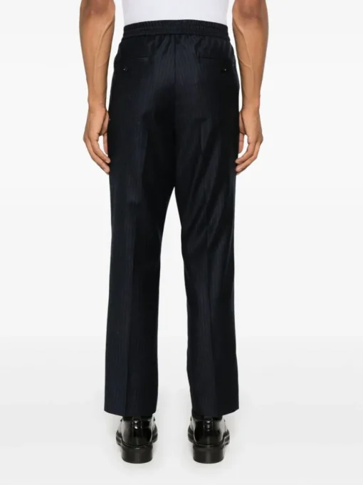Ami Paris Pantalone Blu Uomo Gessato