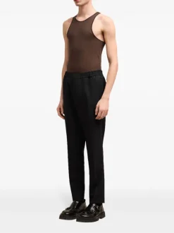 Ami Paris Pantaloni Nero Uomo Vita Elasticizzata