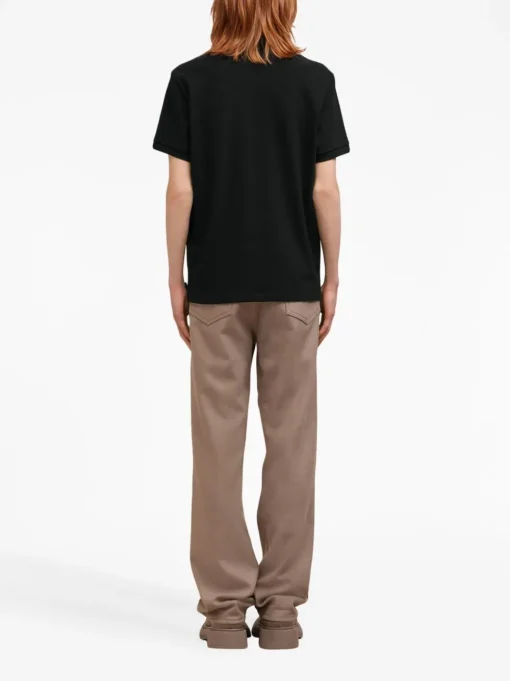 Ami Paris Uomo Polo Nero Ricamo Cuore