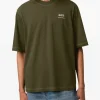 Ami Paris Uomo T-shirt Verde Stampa Logo