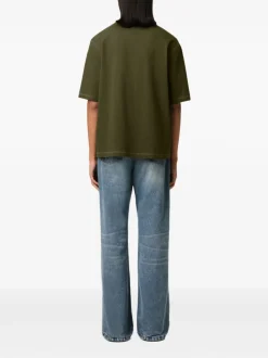 Ami Paris Uomo T-shirt Verde Stampa Logo