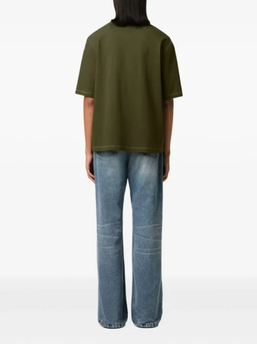 Ami Paris Uomo T-shirt Verde Stampa Logo