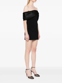 Anine Bing Abito Nero Donna Off Shoulder