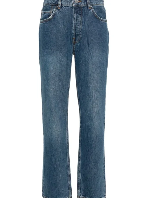 Anine Bing Jeans Azzurro Donna Effetto Stropicciato