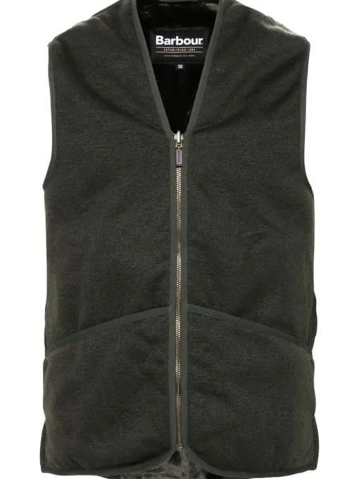 Barbour Gilet Verde Uomo con Zip