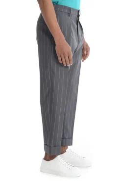 Berwich Pantalone Grigio Uomo Gessato Chiaia