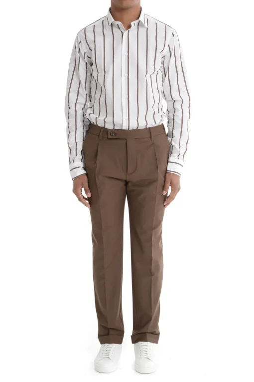 Berwich Pantalone Marrone Uomo Retro