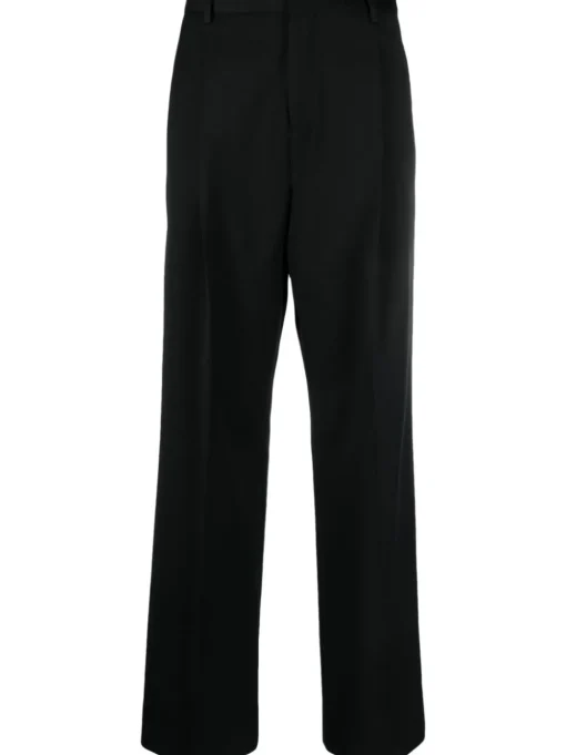 Briglia 1949 Pantaloni Nero con Pinces e Chiusura Nascosta