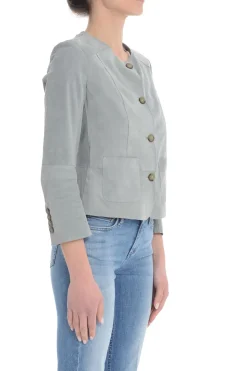 Bully Giacca Grigio Donna Pelle Scamosciata