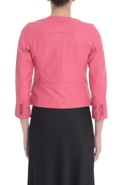 Bully Giubbotto Rosa Donna Pelle Girocollo