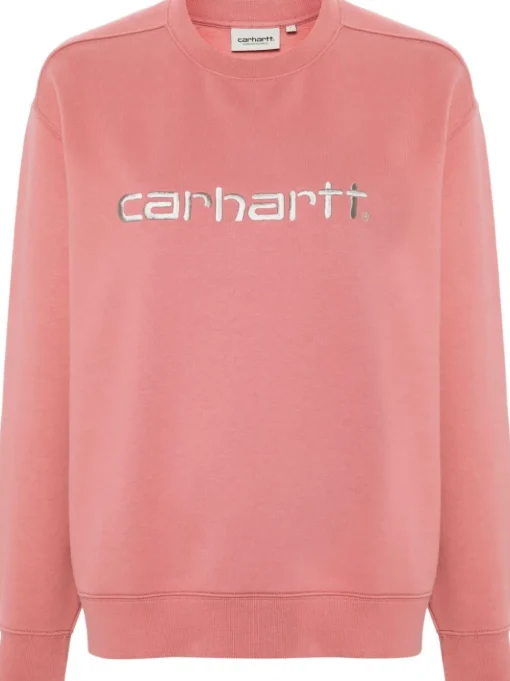 Carhartt Felpa Rosa Donna Ricamo Logo