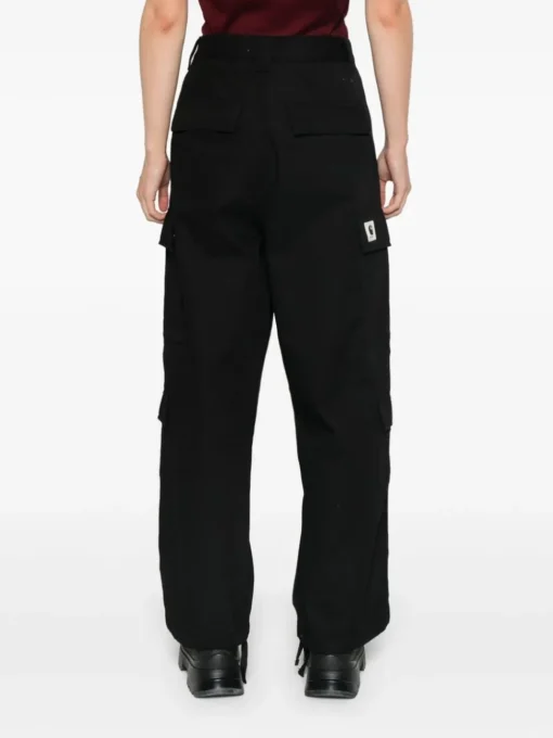 Carhartt Pantalone Nero Donna Cargo Gamba Ampia