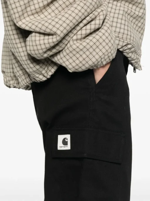 Carhartt Pantalone Nero Donna Cargo Gamba Ampia
