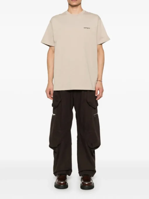 Carhartt T-shirt Beige Uomo Ricamo Logo