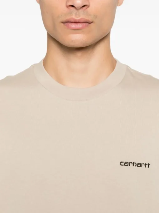 Carhartt T-shirt Beige Uomo Ricamo Logo
