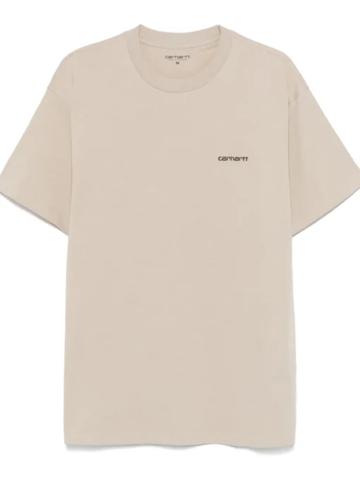 Carhartt T-shirt Beige Uomo Ricamo Logo