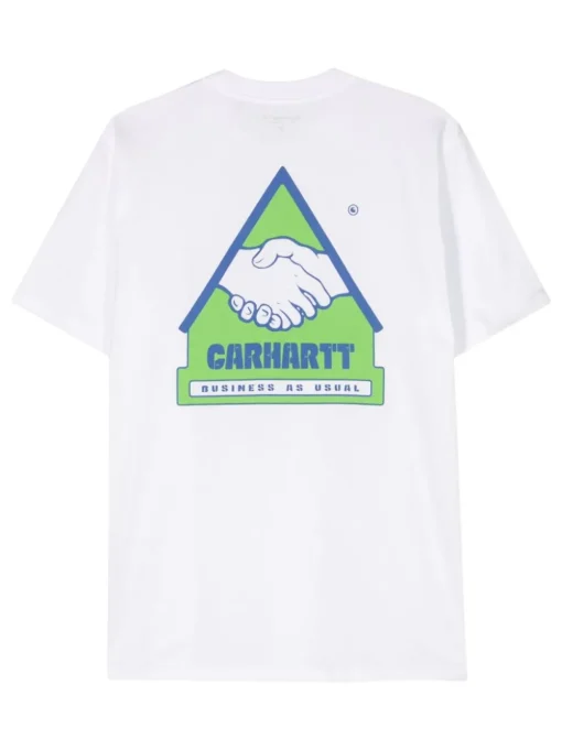 Carhartt T-shirt Bianco Uomo Stampa Posteriore Mani