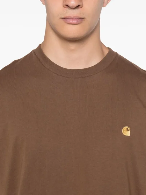 Carhartt T-shirt Marrone Uomo Micro Ricamo Logo