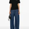 Carhartt T-shirt Nero Donna Ricamo Logo