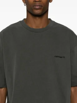 Carhartt T-shirt Nero Uomo Ricamo Micro Logo