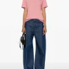 Carhartt T-shirt Rosa Donna Ricamo Logo