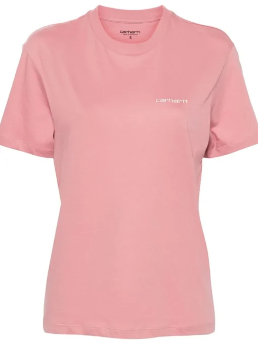 Carhartt T-shirt Rosa Donna Ricamo Logo