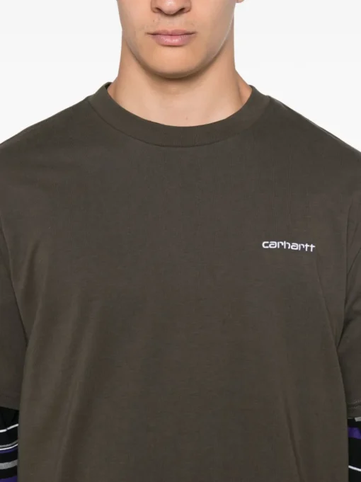 Carhartt T-shirt Verde Uomo Ricamo Logo