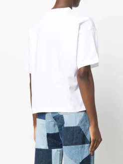 Carhartt Wip Donna T-shirt Bianco Micro Logo Ricamato