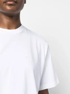 Carhartt Wip Donna T-shirt Bianco Micro Logo Ricamato