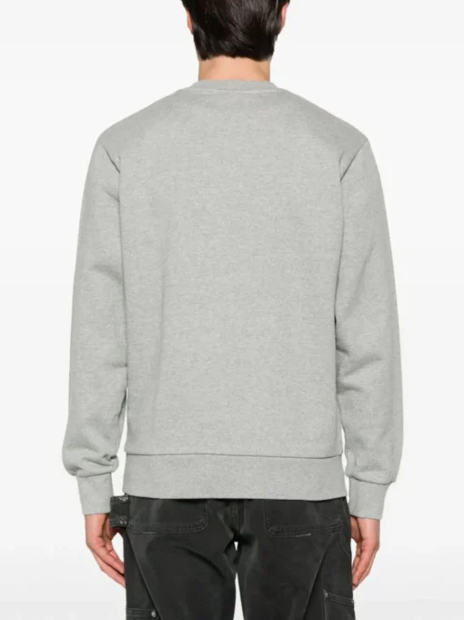 Carhartt Wip Felpa Grigio Uomo Ricamo Logo