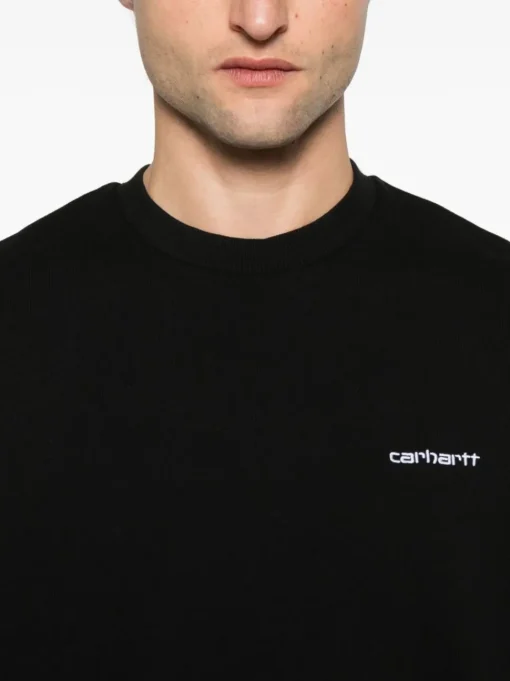 Carhartt Wip Felpa Nero Uomo Ricamo Logo
