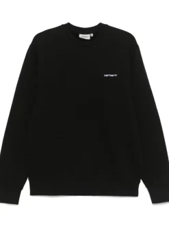 Carhartt Wip Felpa Nero Uomo Ricamo Logo