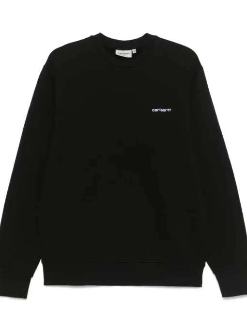 Carhartt Wip Felpa Nero Uomo Ricamo Logo