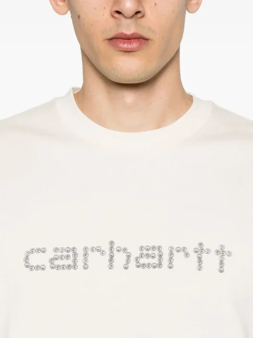 Carhartt Wip T-shirt Bianco Uomo Logo Strass