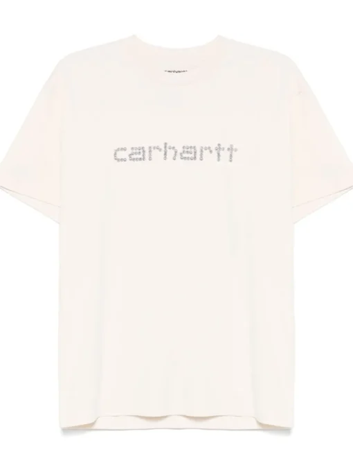 Carhartt Wip T-shirt Bianco Uomo Logo Strass