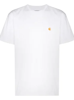 Carhartt Wip T-shirt Bianco Uomo Ricamo Lettera C