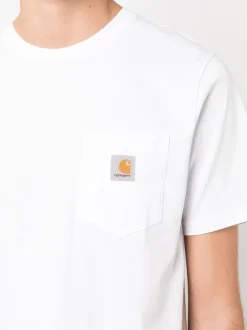 Carhartt Wip Uomo T-shirt Bianco Tasca Patch Logo