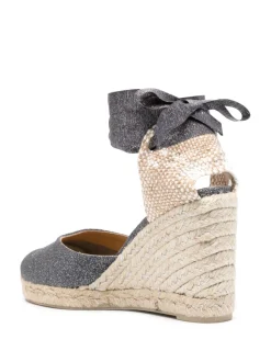 Castaner Scarpa Grigio Donna Espadrillas Carina Effetto Lurex