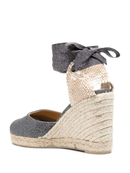 Castaner Scarpa Grigio Donna Espadrillas Carina Effetto Lurex