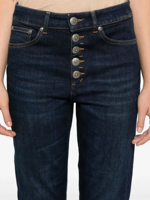 Dondup Jeans Blu Donna Koons Bottoni Gioiello