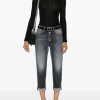 Dondup Jeans Nero Donna Koons Bottoni Gioiello