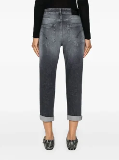 Dondup Jeans Nero Donna Koons Bottoni Gioiello