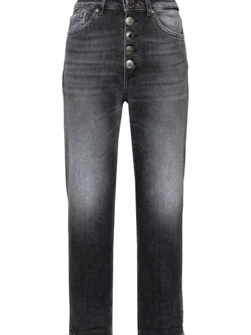 Dondup Jeans Nero Donna Koons Bottoni Gioiello