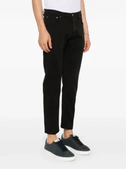 Dondup Jeans Nero Uomo Vestibilità Slim