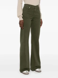 Dondup Jeans Verde Donna Svasato