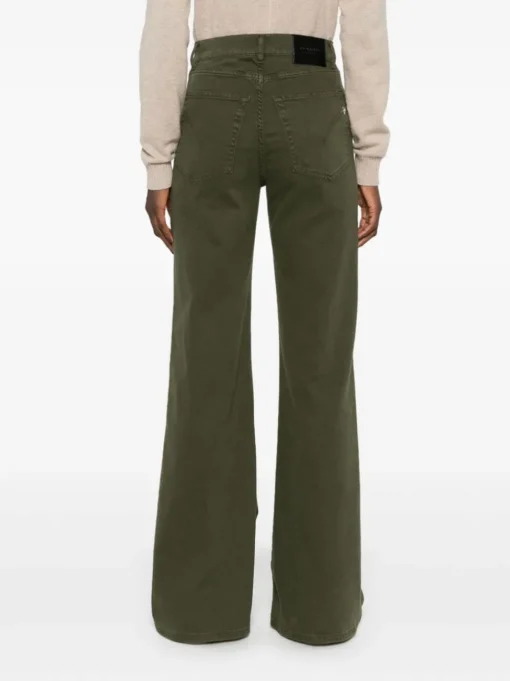 Dondup Jeans Verde Donna Svasato